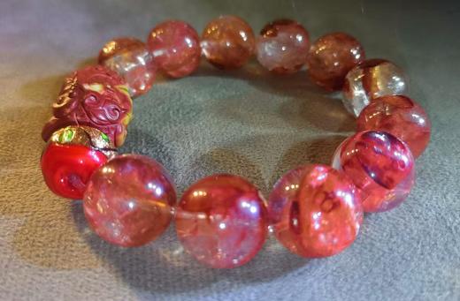 红胶花阿拉善玛瑙手串   文创礼品 商品图3