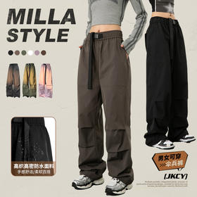 春秋季美式宽松垂感直筒小个子显瘦休闲工装男女装运动裤