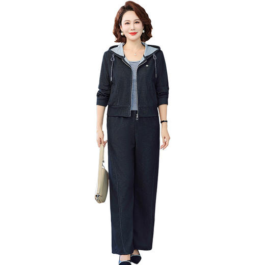 FW 8522妈妈装气质时尚连帽休闲三件套 商品图4