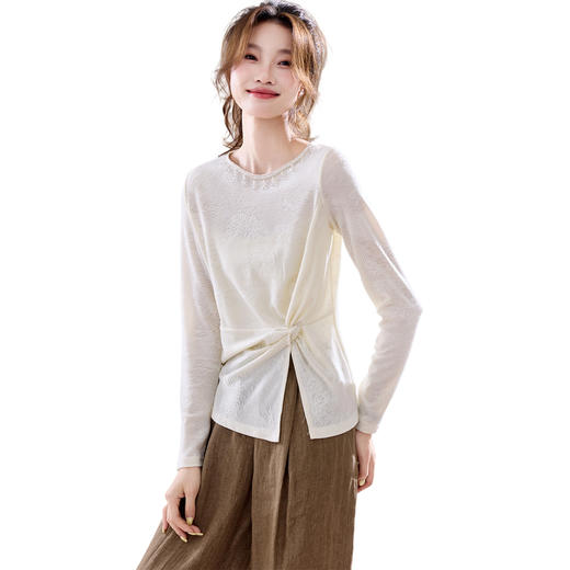 不规则开叉时尚减龄，内搭打底衫上衣薄CC-J6882 商品图4