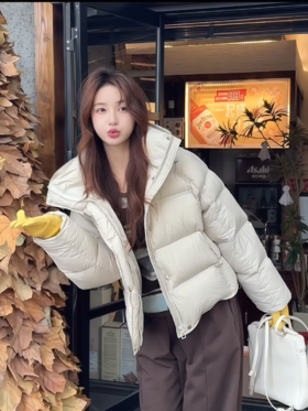 预售7~15天  新国标90白鸭绒！【雅鹿 泡芙羽绒服266款】时尚清软泡芙羽绒服 连帽高端甜美显瘦外套
