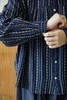 Antiquites ichi 藏蓝带条纹图案长袖衬衫 商品缩略图2