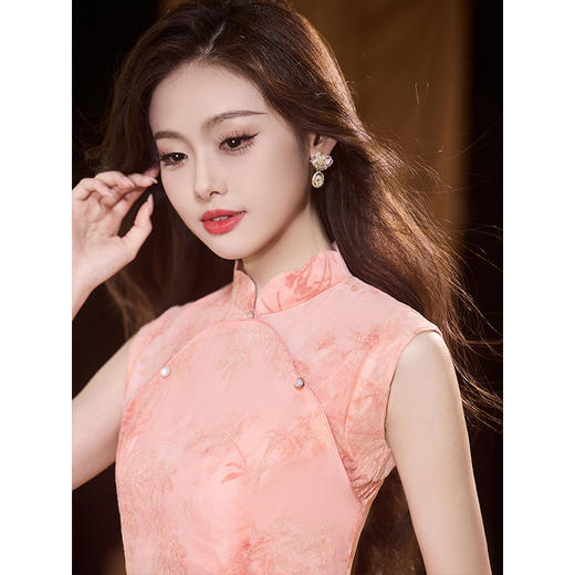 粉色旗袍少女年轻款小个子甜美日常连衣裙LSB3795 商品图1