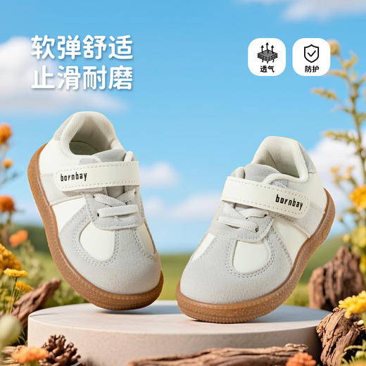 贝贝怡2025秋新款男宝防踢撞学步技能鞋软底轻便男童复古运动休闲鞋ZB4EX003 商品图0