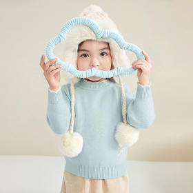 笛莎Deesha 童装女童毛衫2025冬新款女童甜甜撞色波浪花瓢边蝴蝶结毛衣