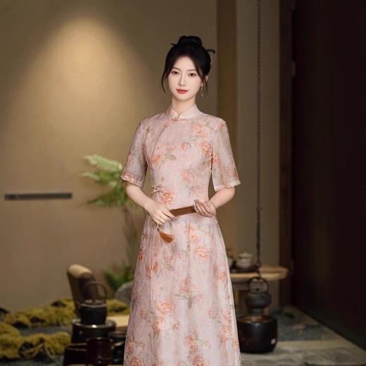 新中式温柔风少女改良收腰显瘦旗袍GSJ9362 商品图2