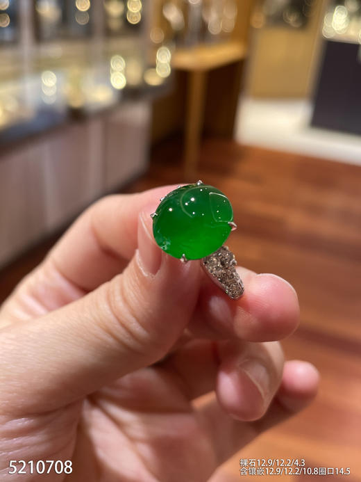 老坑帝王绿蛋面戒指【5210708】具体价格微信咨询 商品图1
