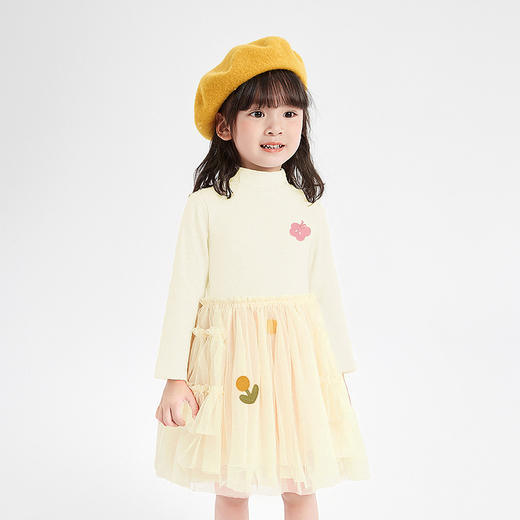 笛莎Deesha 童装女童连衣裙2025冬新款女童趣味图案网纱裙 商品图0