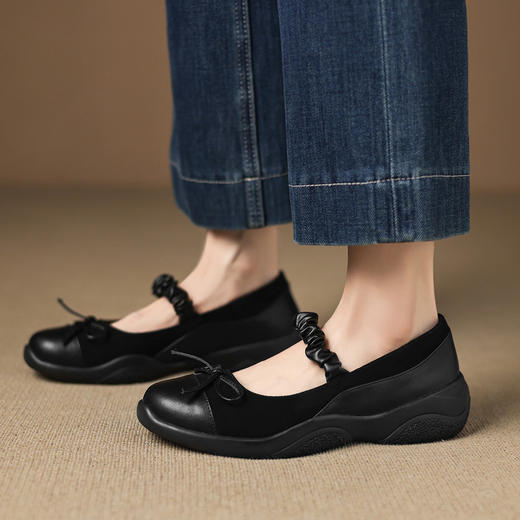 【预售5天】法式复古羊反绒浅口单鞋新款厚底休闲运动玛丽珍鞋AJ&AJ10010 商品图3