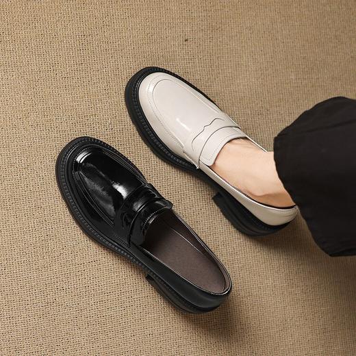 【预售5天】英伦风厚底小皮鞋女真皮粗跟乐福鞋新款秋季高跟懒单鞋AJ&JL-802 商品图4