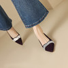 【预售5天】春秋款真皮低跟水钻单鞋尖头浅口磨砂羊皮粗跟时尚一脚蹬女鞋YS&0567 商品缩略图3
