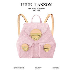 驴家 Venice 粉丹宁浅金色五金可调节肩带 棉 双肩包 女款 粉红色(JPH)