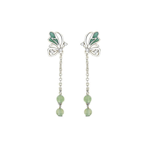 【预售3天】蝴蝶流苏耳环纯银韩版秋季小清新气质ins长款耳坠E000635B 商品图4