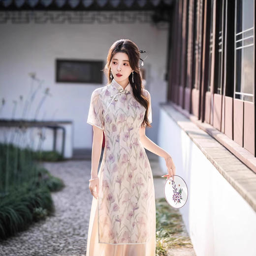 年轻款改良中国风素雅复古气质旗袍GSJ9364 商品图1