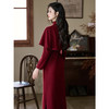 LSB4024国风新中式红色订婚旗袍2025新款套装秋季年轻女气质显瘦 商品缩略图4