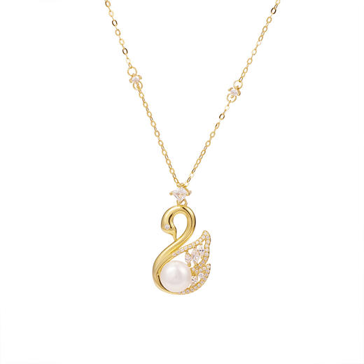 s925纯银珍珠天鹅吊坠项链XL584 商品图4