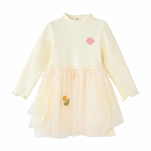 笛莎Deesha 童装女童连衣裙2025冬新款女童趣味图案网纱裙 商品图4