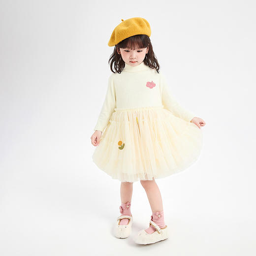 笛莎Deesha 童装女童连衣裙2025冬新款女童趣味图案网纱裙 商品图2