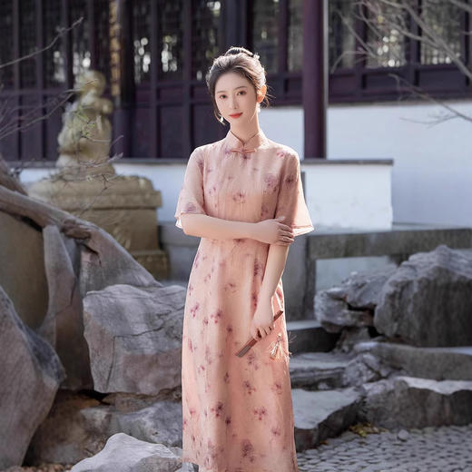 新中式温柔风少女改良收腰显瘦旗袍GSJ9362 商品图1