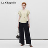 拉夏贝尔/La ChapelleV领短袖设计扣开衫女法式设计感小众洋气时尚高级感上衣 商品缩略图1