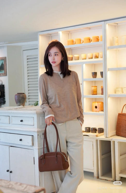 825-2 自留款 Er 假两件圆领长袖衫 胖瓜167/135穿L宽松合适 商品图8