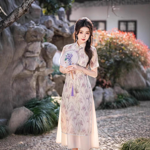 年轻款改良中国风素雅复古气质旗袍GSJ9364 商品图0