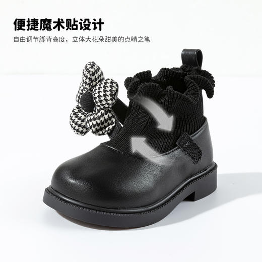 贝贝怡女童学步鞋春秋新款针织短筒袜靴女孩公主鞋ZB4EX002 商品图7