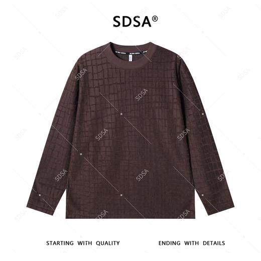 T4648SDSA男士秋冬新款轻奢痞帅男装美式格纹格子圆领长袖T恤复古百搭 商品图1