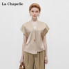 拉夏贝尔/La ChapelleV领短袖设计扣开衫女法式设计感小众洋气时尚高级感上衣 商品缩略图3
