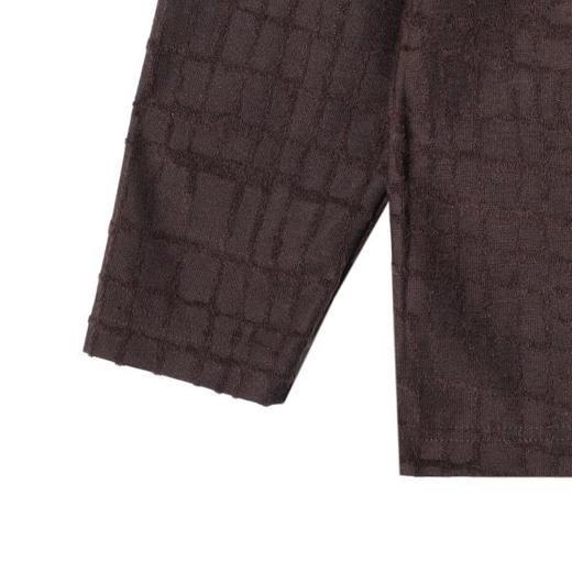 T4648SDSA男士秋冬新款轻奢痞帅男装美式格纹格子圆领长袖T恤复古百搭 商品图4