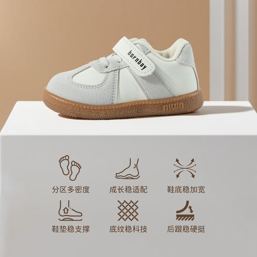 贝贝怡2025秋新款男宝防踢撞学步技能鞋软底轻便男童复古运动休闲鞋ZB4EX003 商品图3