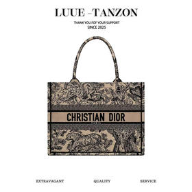 迪奥 BookTote 茹伊印花刺绣 购物袋手提包 中号动物园系列 多色合集（LZ）