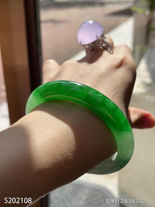 冰辣绿手镯【5202108】圈口57.2~具体价格微信咨询 商品图3