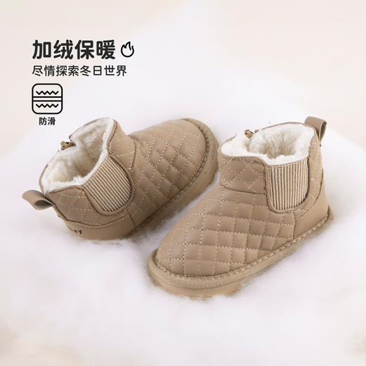 贝贝怡秋冬新款女童学步鞋中帮拉链雪地靴百搭休闲棉鞋ZB4EX011 商品图1