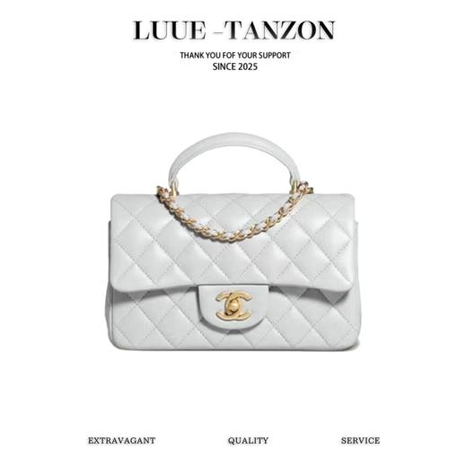 香奈儿  25P 新色 𝖢𝖥大𝖬𝗂𝗇𝗂手提包淡灰（LZ） 商品图0