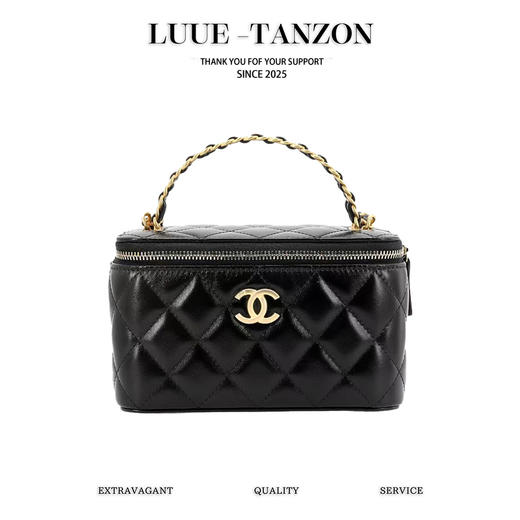 香奈儿 油蜡牛皮字母手柄盒子链条包！（LZ） 商品图0