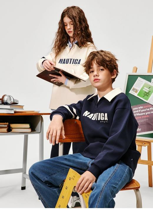 【春上新】NAUTICA/诺帝卡童装 男童女童翻领卫衣POLO衫春季儿童亲肤空气层」吊牌价389元  活动价330元 商品图0
