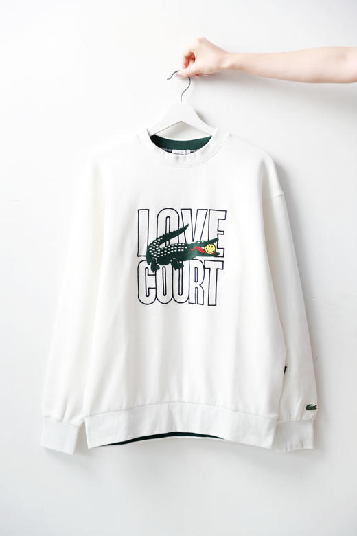 胸口刺绣+袖口小标，是限量联名款。网球美式圆领长袖卫衣C082466 商品图4