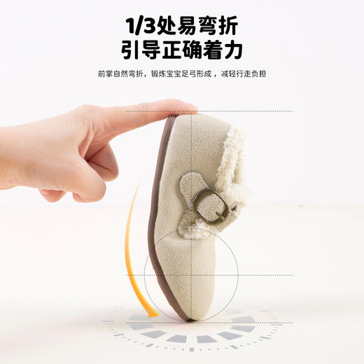 贝贝怡25秋冬新款童鞋女宝柔软学步鞋中小童户外休闲棉鞋ZB4EX004 商品图10