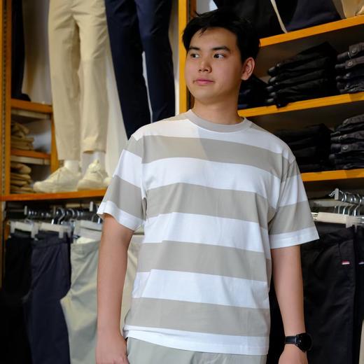 佐丹奴男装25年新款商场同款纯棉横间T恤01025261 商品图0