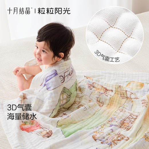 粒粒阳光婴儿纱布浴巾纯棉宝宝新生儿童浴巾超软吸水包巾 商品图3