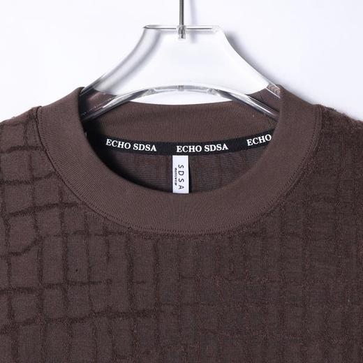 T4648SDSA男士秋冬新款轻奢痞帅男装美式格纹格子圆领长袖T恤复古百搭 商品图2