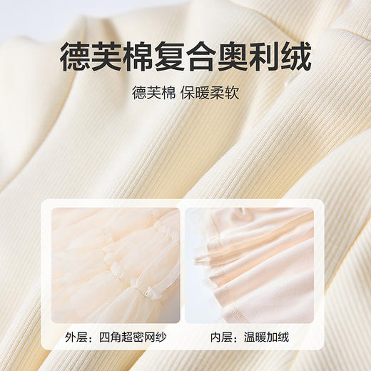 笛莎Deesha 童装女童连衣裙2025冬新款女童趣味图案网纱裙 商品图3