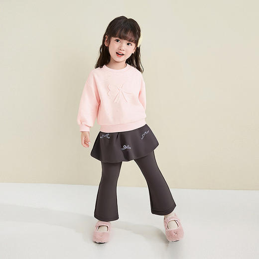 笛莎Deesha 童装女童裤子2025冬新款女童甜美蝴蝶结花苞裙长裤 商品图2