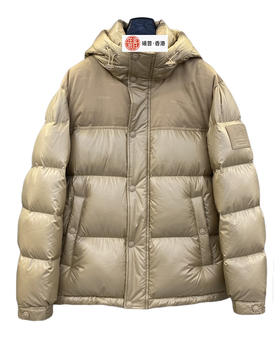 男款logo提花连帽羽绒服B03