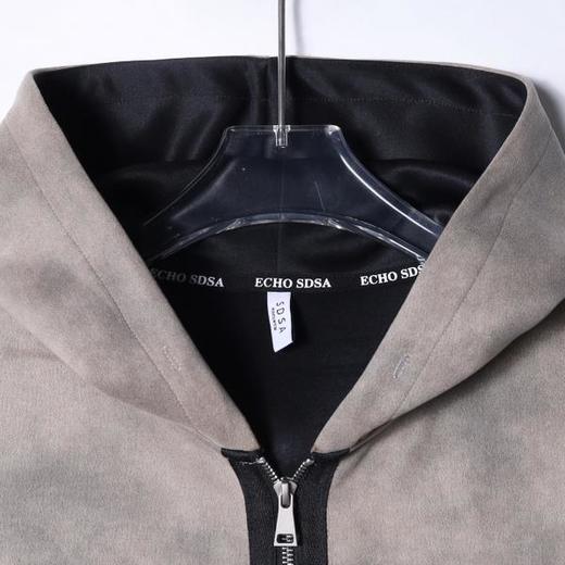 WT201SDSA男士秋冬新款轻奢痞帅男装韩版撞色拉链连帽卫衣百搭时尚外套 商品图2