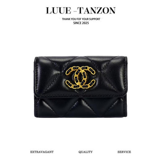 CHANEL香奈儿 19Bag Logo标志 小羊皮 卡套卡包 女款 黑色（LZ） 商品图0
