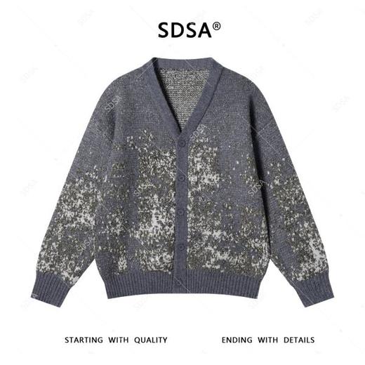 72522SDSA男士秋冬新款轻奢痞帅男装韩版纽扣V领针织衫百搭开衫毛衣 商品图1