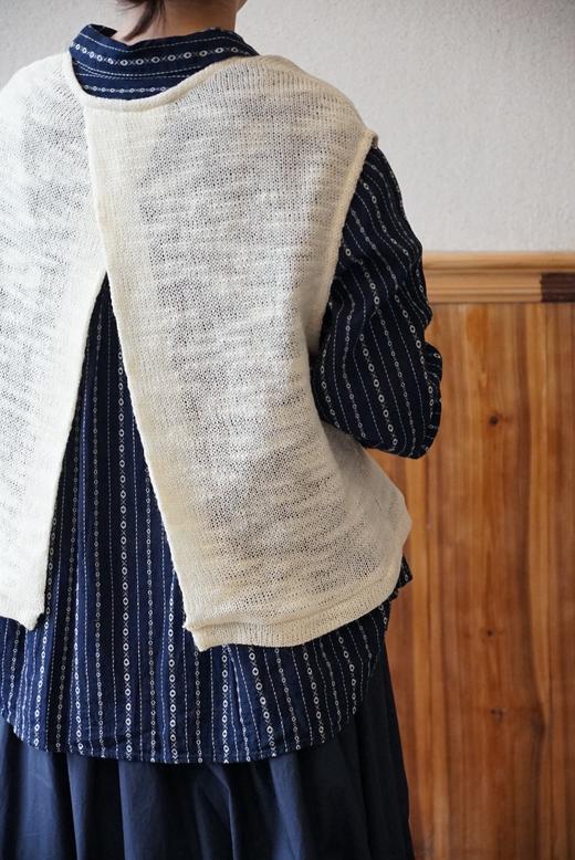 Gauze 2色无袖羊毛衫(后背开衩款) 商品图3