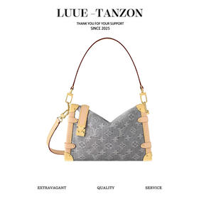 驴家LV SIDETRUNK灰丹宁金属件 S-lock锁扣棉斜挎单肩手提包 中号(JPH)